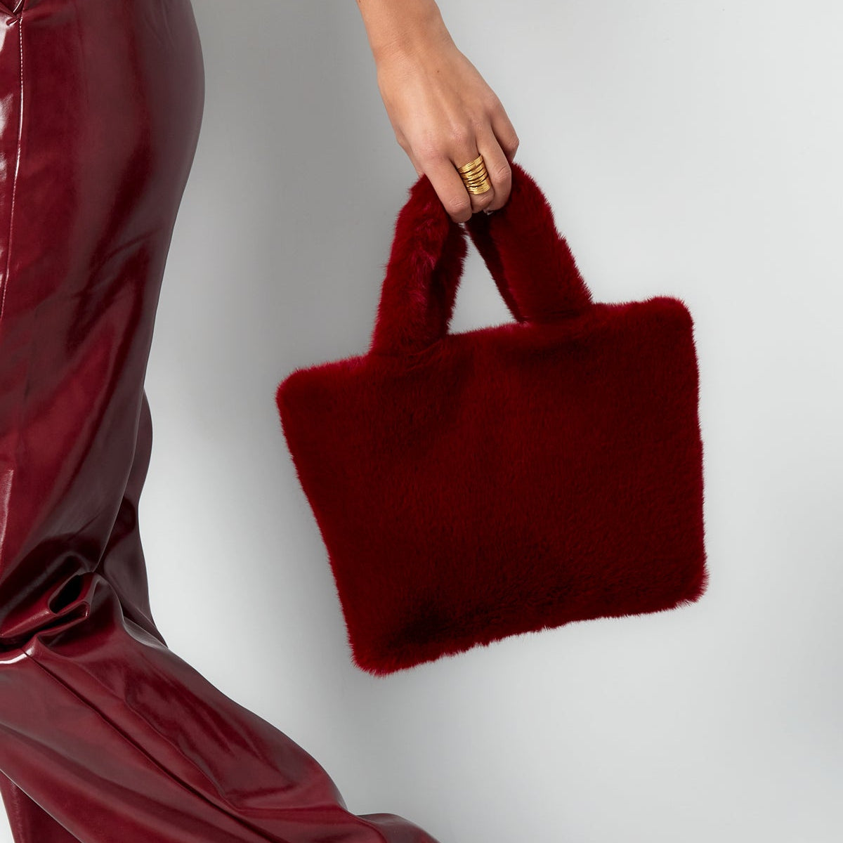 Faux fur city bag small