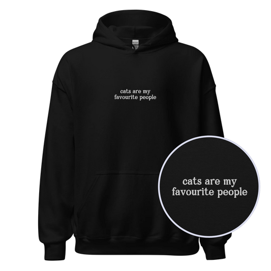 Cats Are My Favorite People Embroidered Hoodie