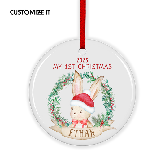 CUSTOM My First Christmas Ceramic Christmas Ornament
