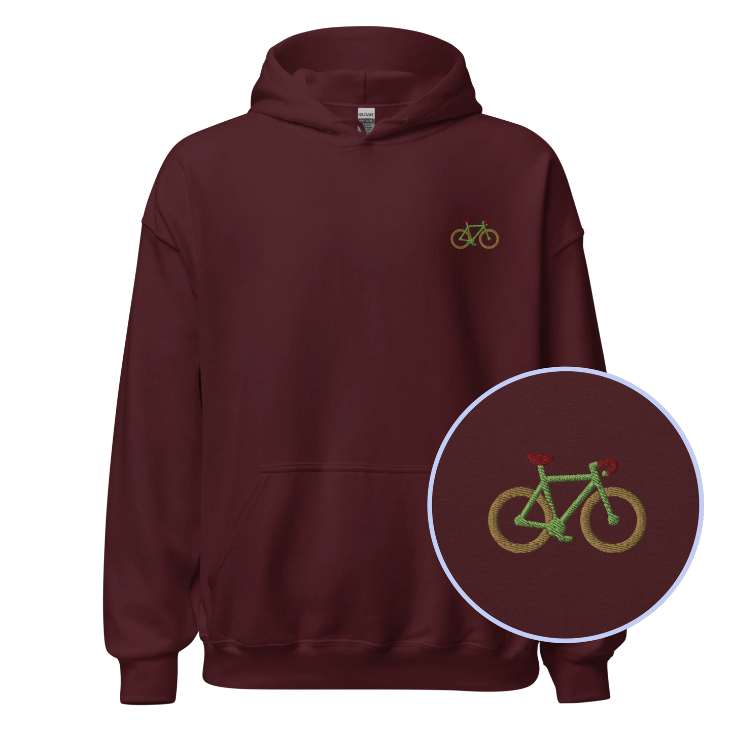 Bicycle Cyclist Embroidered Hoodie