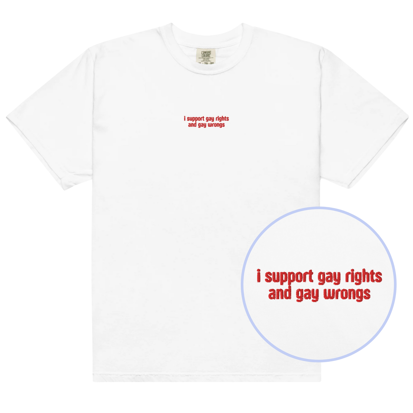 I Support Gay Rights and Wrongs Embroidered Classic T-Shirt