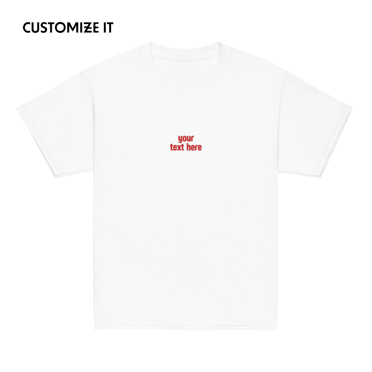 CUSTOM Your Red Text Embroidered Baby Tee