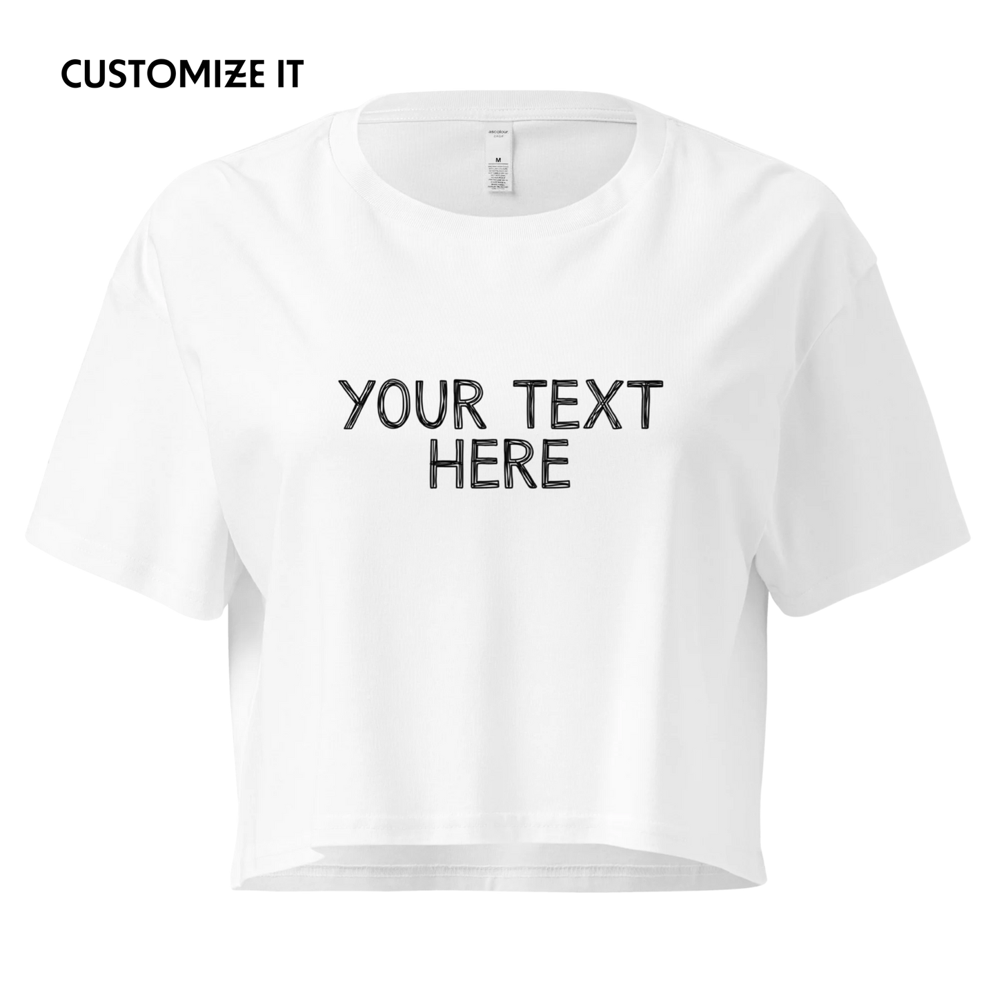 CUSTOM Your Text Scribbles Crop Tee