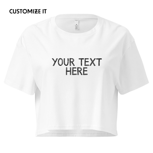 CUSTOM Your Text Scribbles Crop Tee