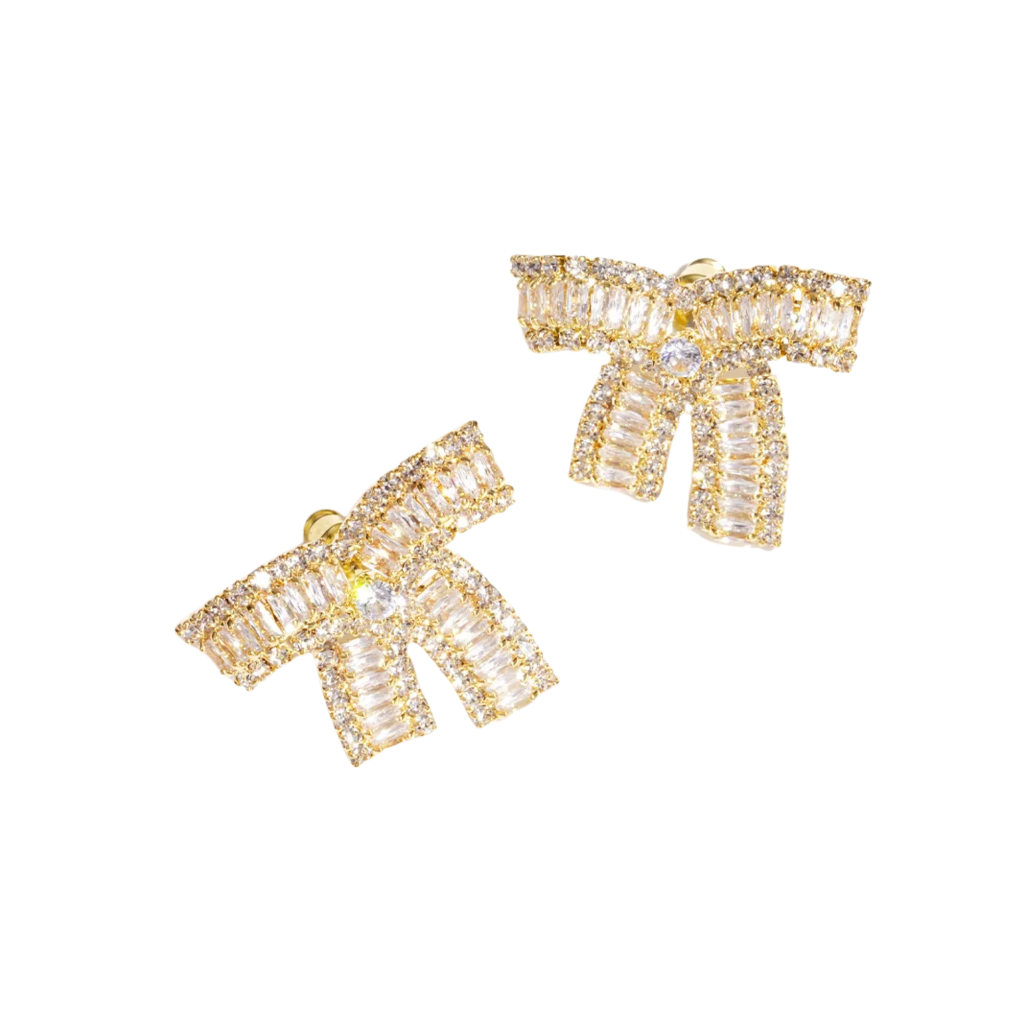 Winter Bow Crystal Festive Stud Earrings