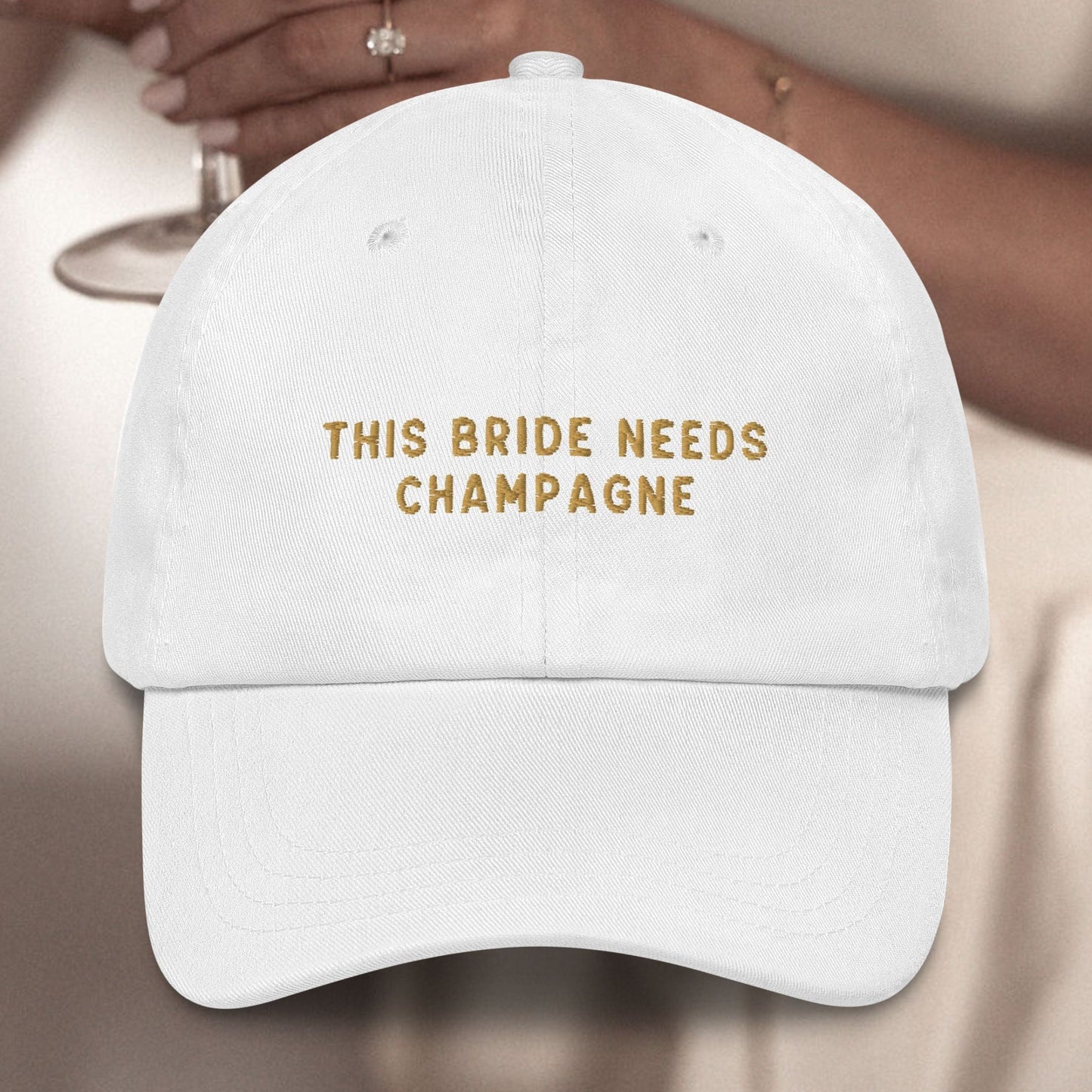 This Bride Needs Champagne Embroidered Cap