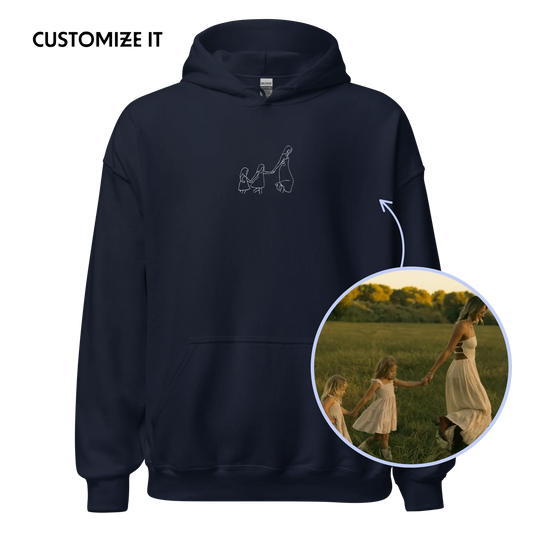 CUSTOM Embroidered Photo Portrait Hoodie
