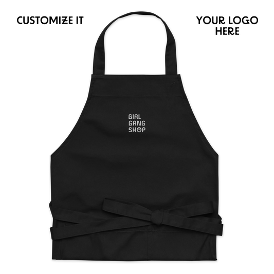 CUSTOM YOUR LOGO Embroidered Organic Cotton Apron