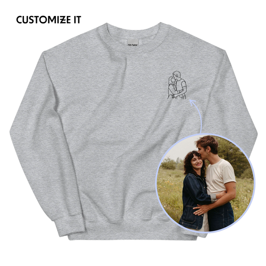 CUSTOM Embroidered Photo Portrait Sweatshirt