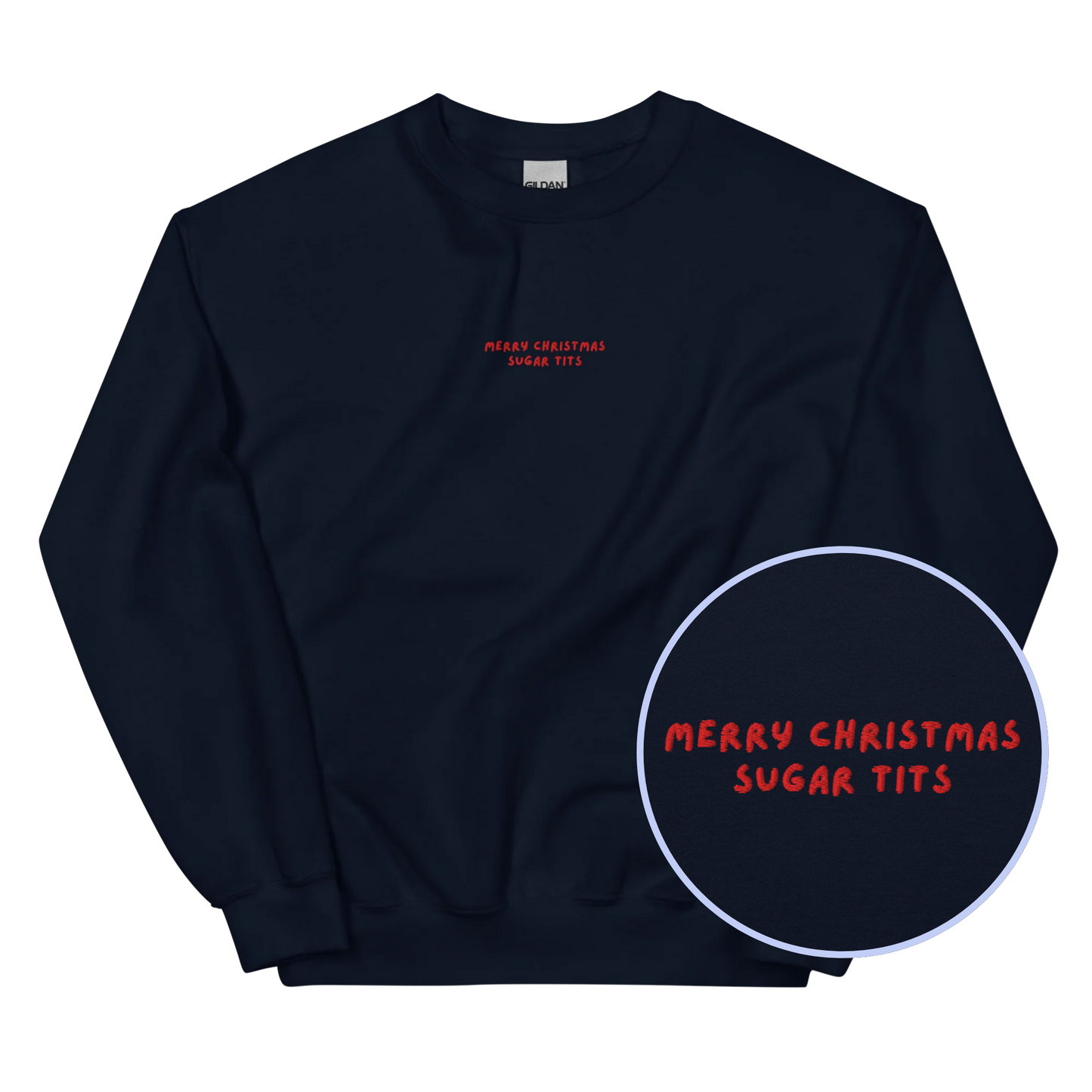 Merry Christmas Sugar Tits Embroidered Sweatshirt