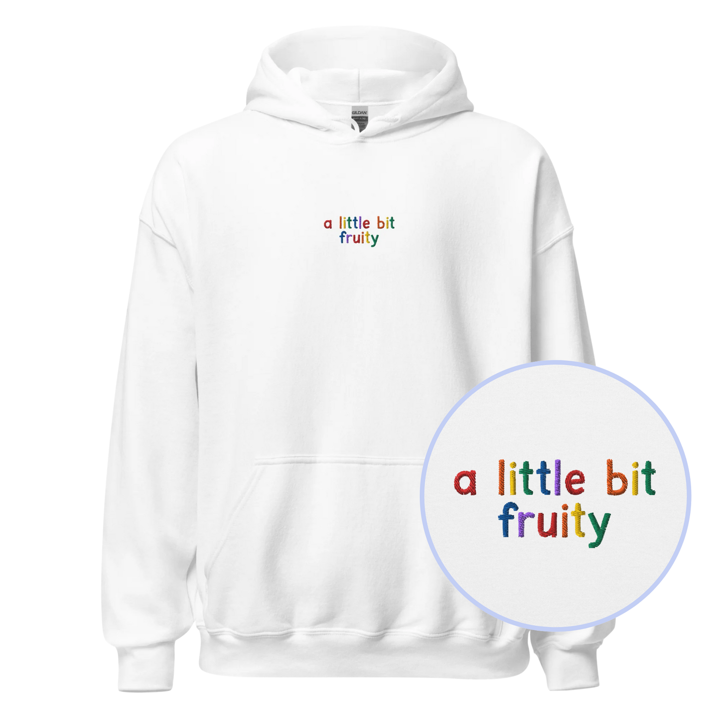 A Little Bit Fruity Pride Embroidered Hoodie