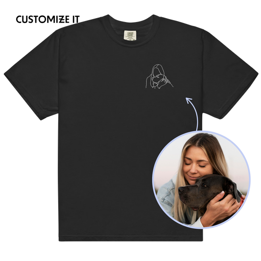 CUSTOM Embroidered Photo Portrait Classic T-Shirt