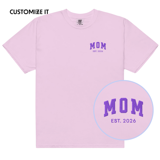 CUSTOM YEAR Mom Embroidered Classic T-Shirt