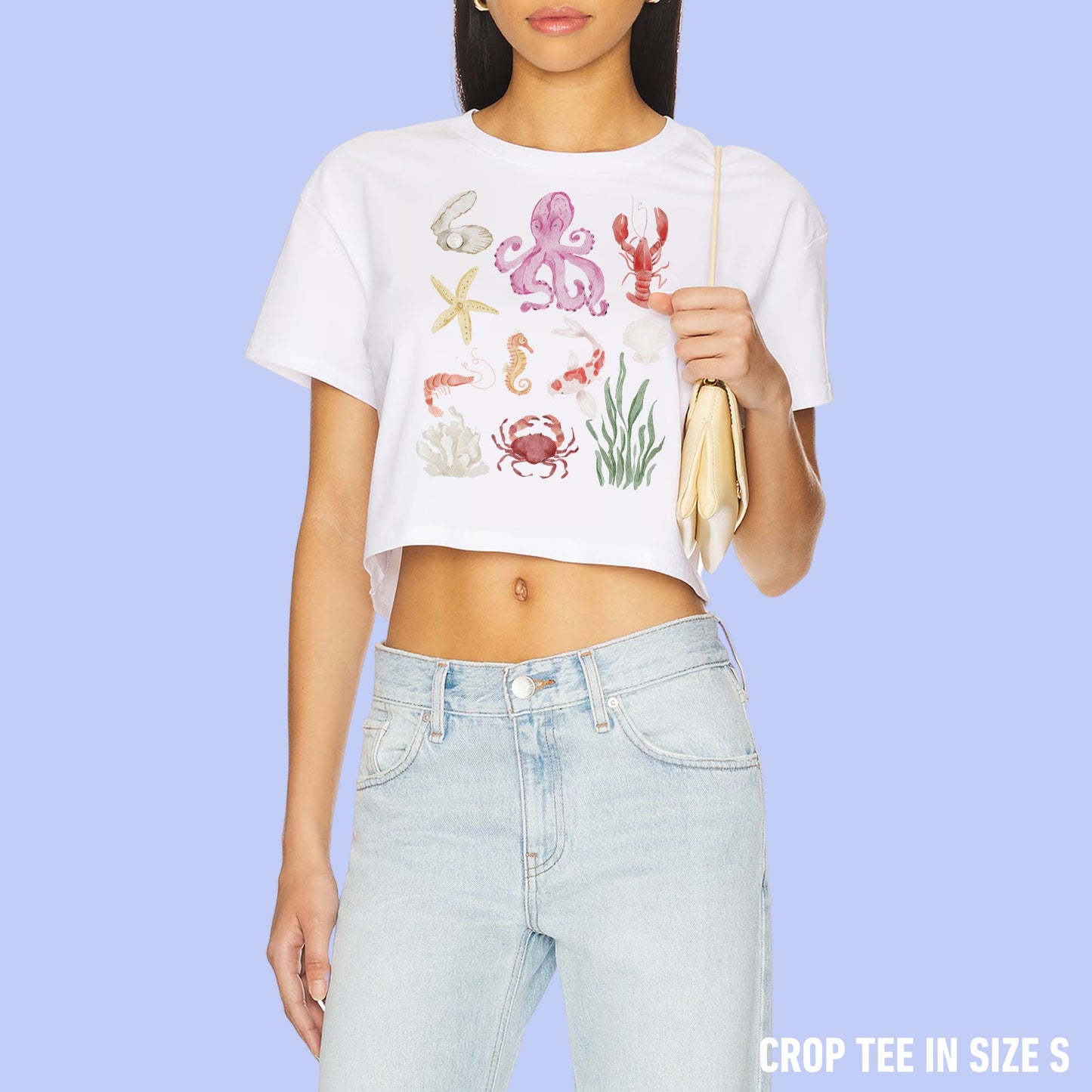 Deep Sea Baby Watercolor Crop Tee
