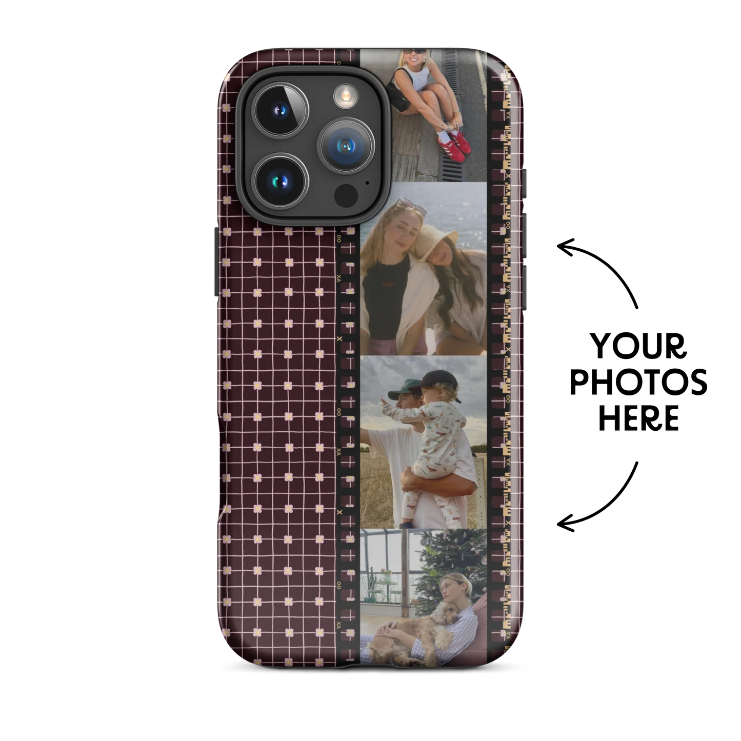 CUSTOM PHOTO Blossom Checkboard Aesthetic iPhone Case