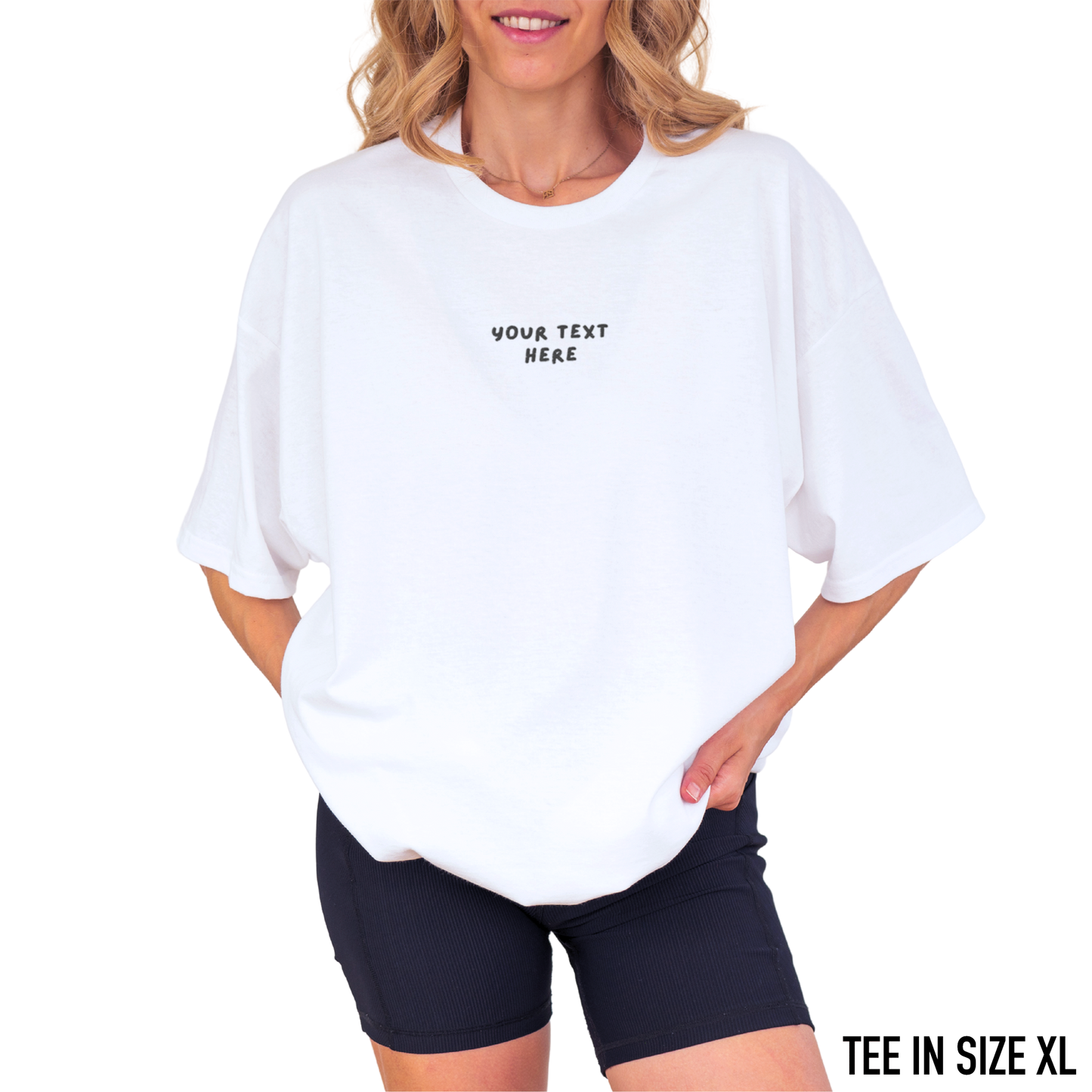 CUSTOM Your Text Playful Embroidered Premium T-Shirt