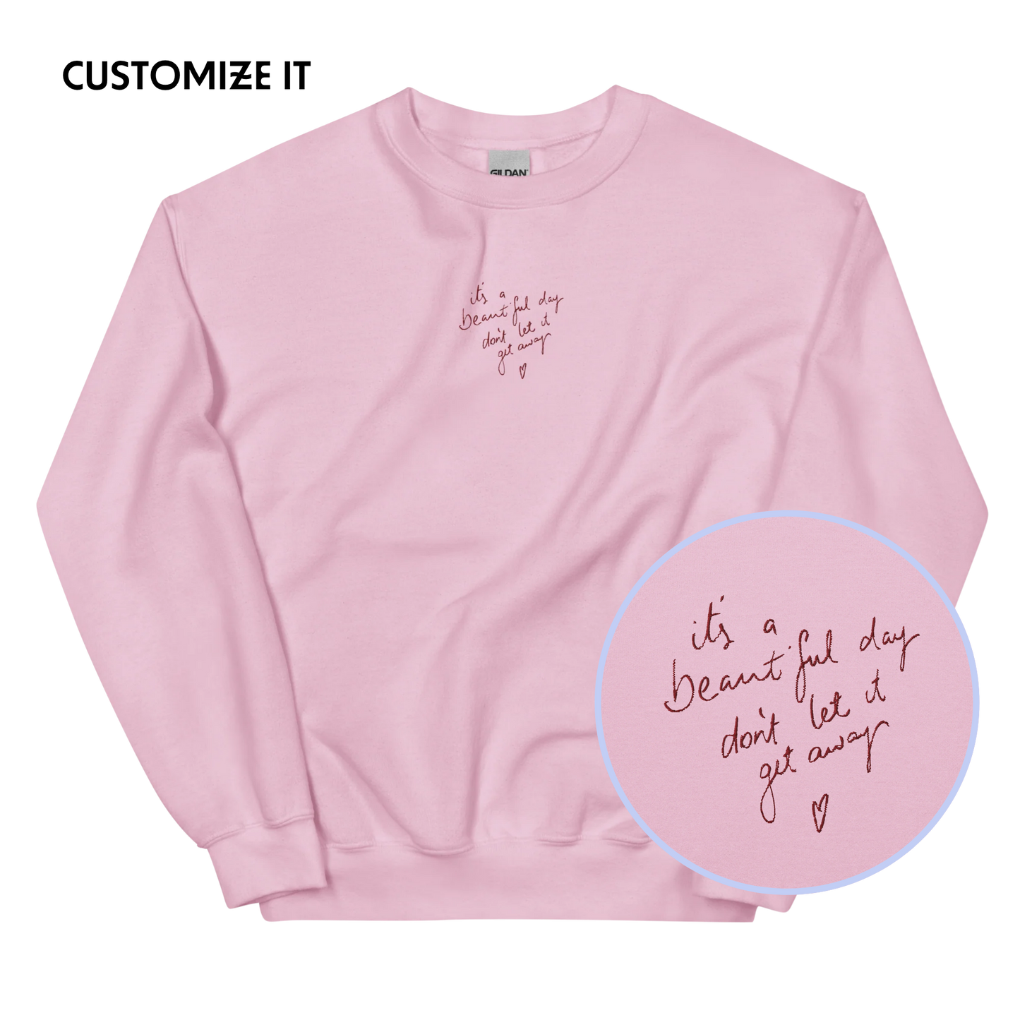 CUSTOM Your Handwriting Note Embroidered Sweatshirt