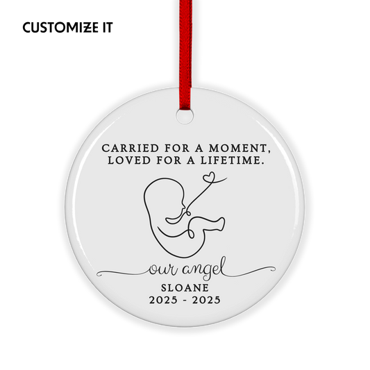 CUSTOM Infant Loss Miscarriage Memorial Ceramic Christmas Ornament