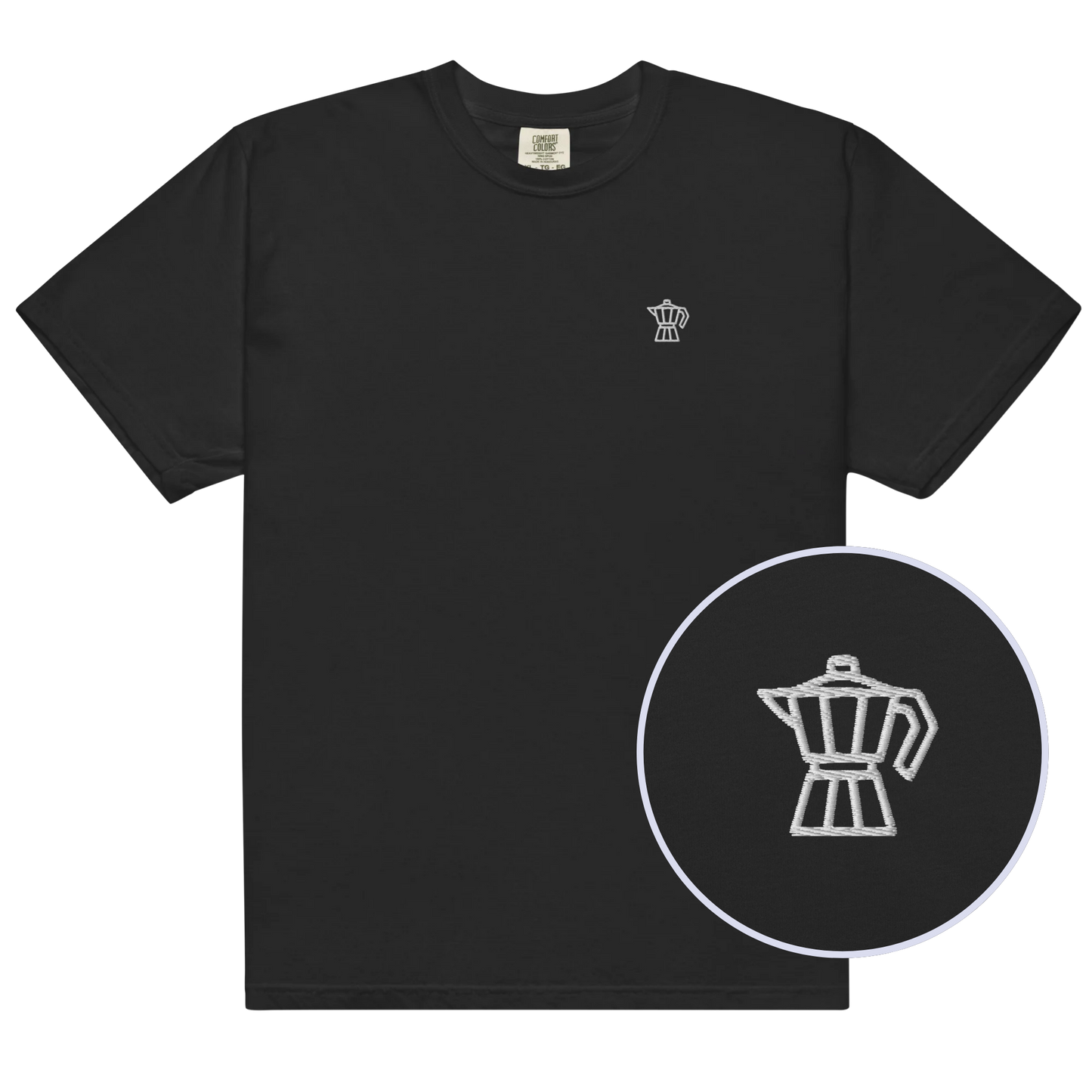 Moka Pot Coffee Embroidered Classic T-Shirt