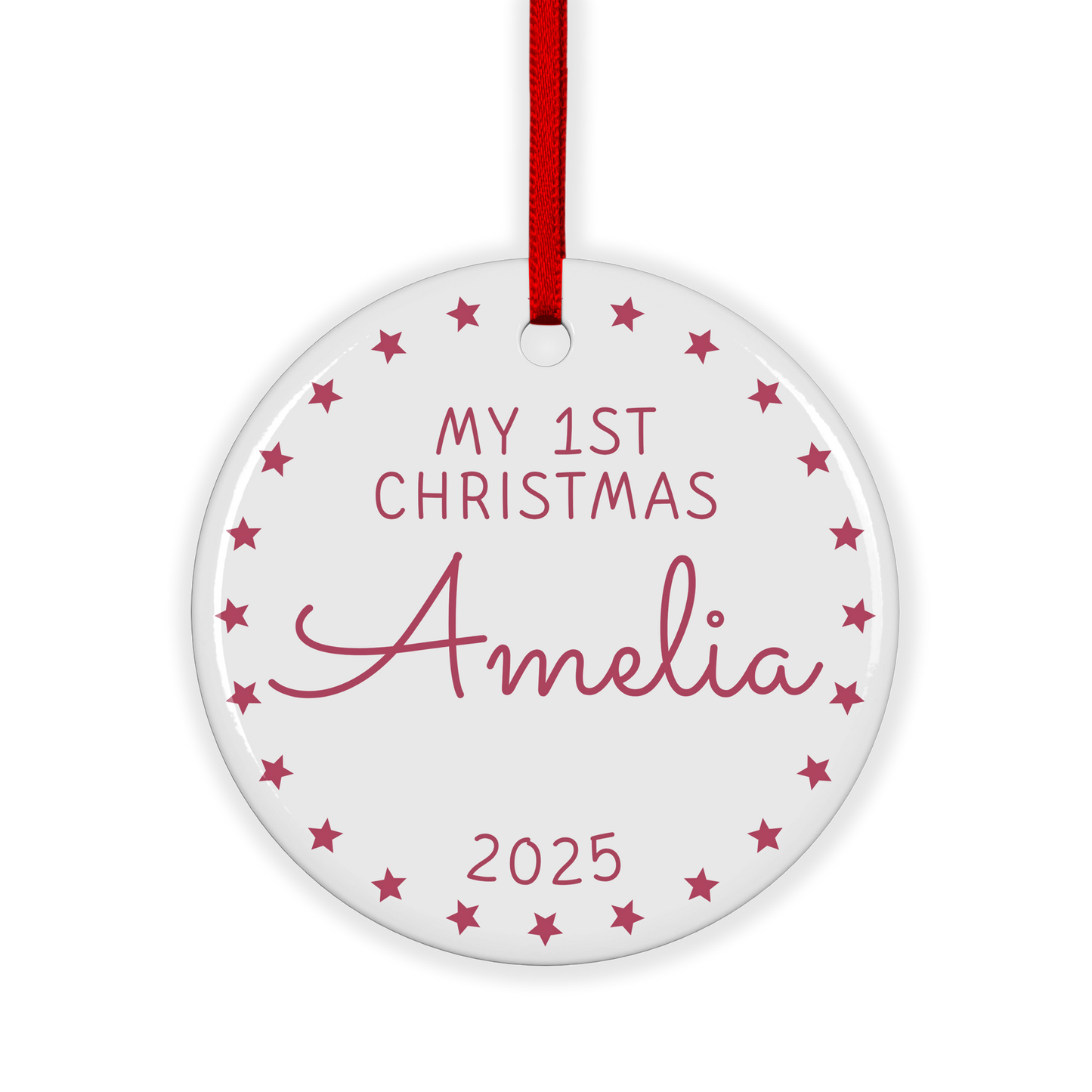 CUSTOM My First Christmas Ceramic Ornament