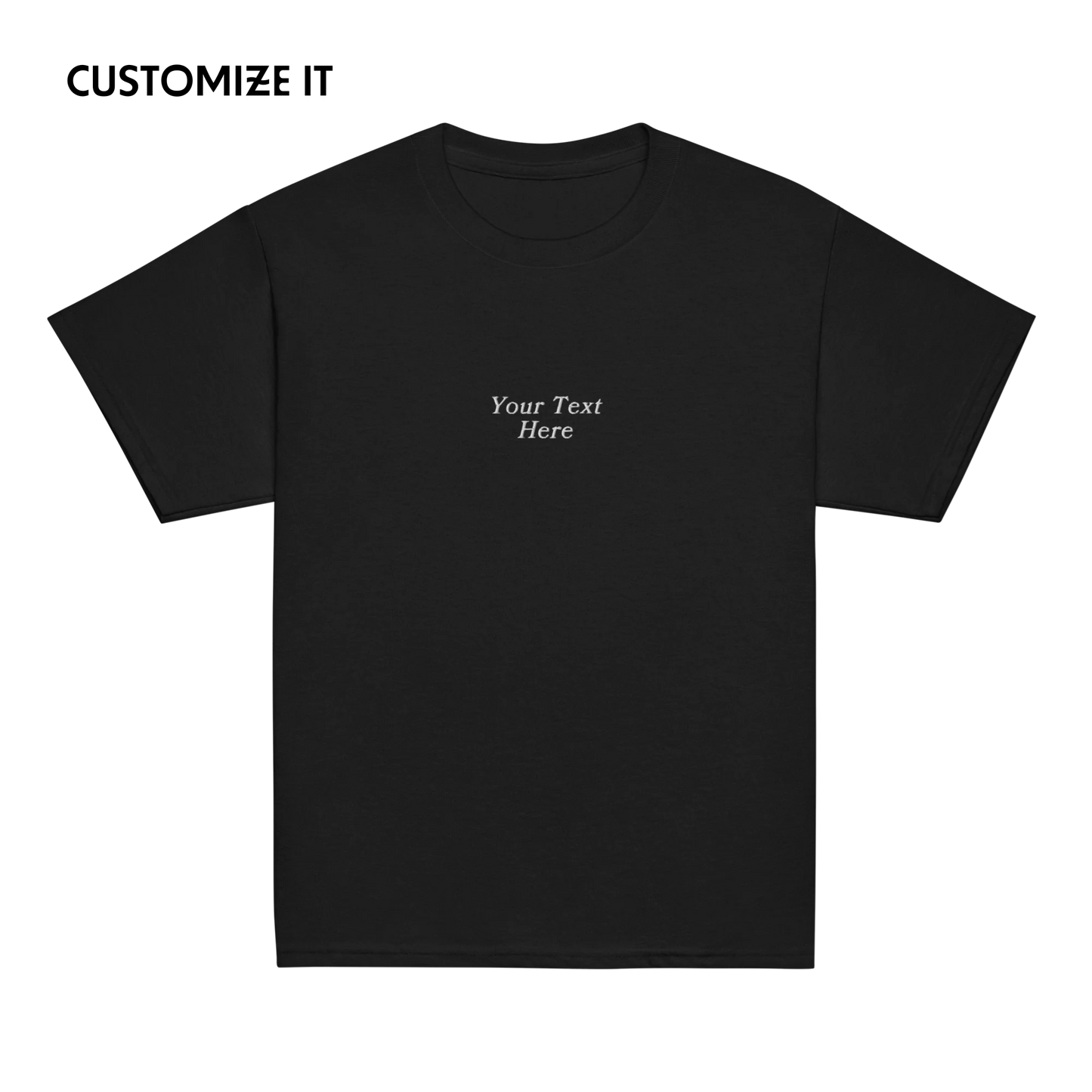 CUSTOM Your Text Serifed Embroidered Baby Tee