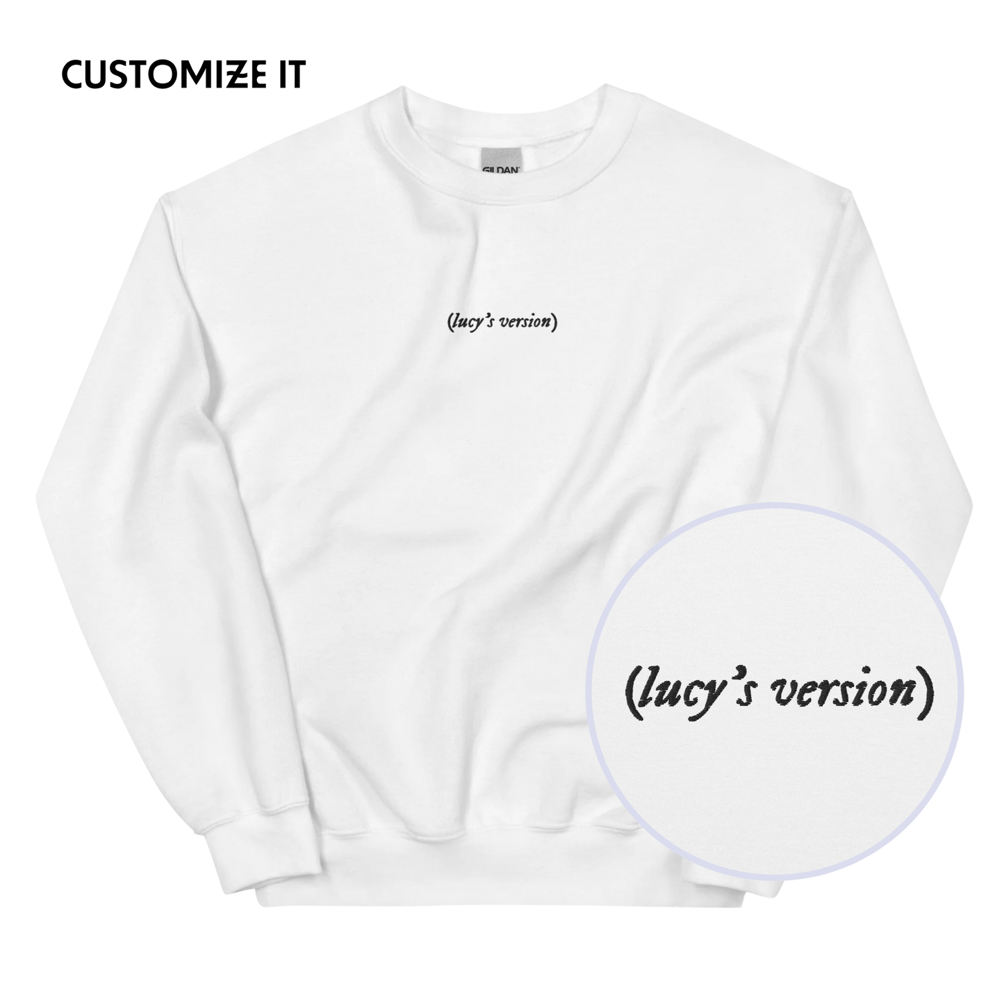 CUSTOM your name's version Embroidered Sweatshirt
