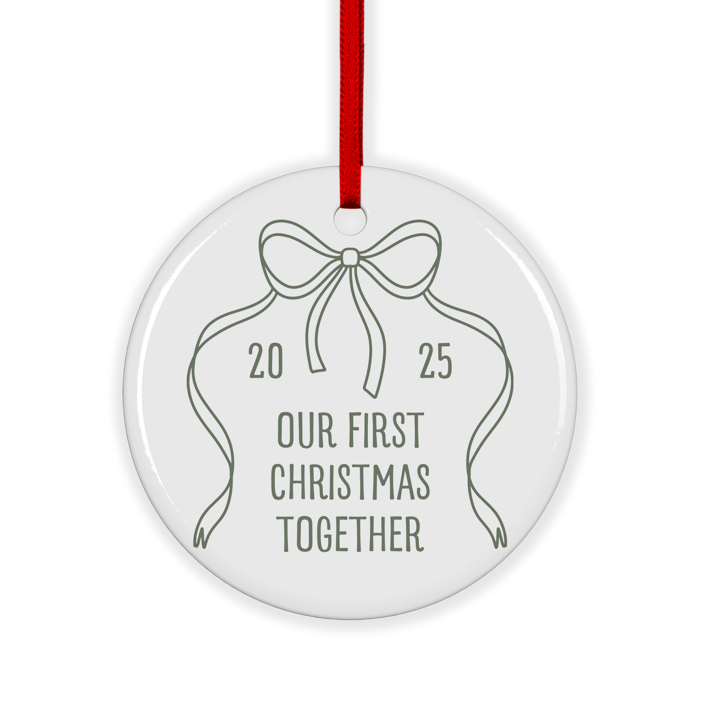 CUSTOM Our First Christmas Together Ceramic Christmas Ornament