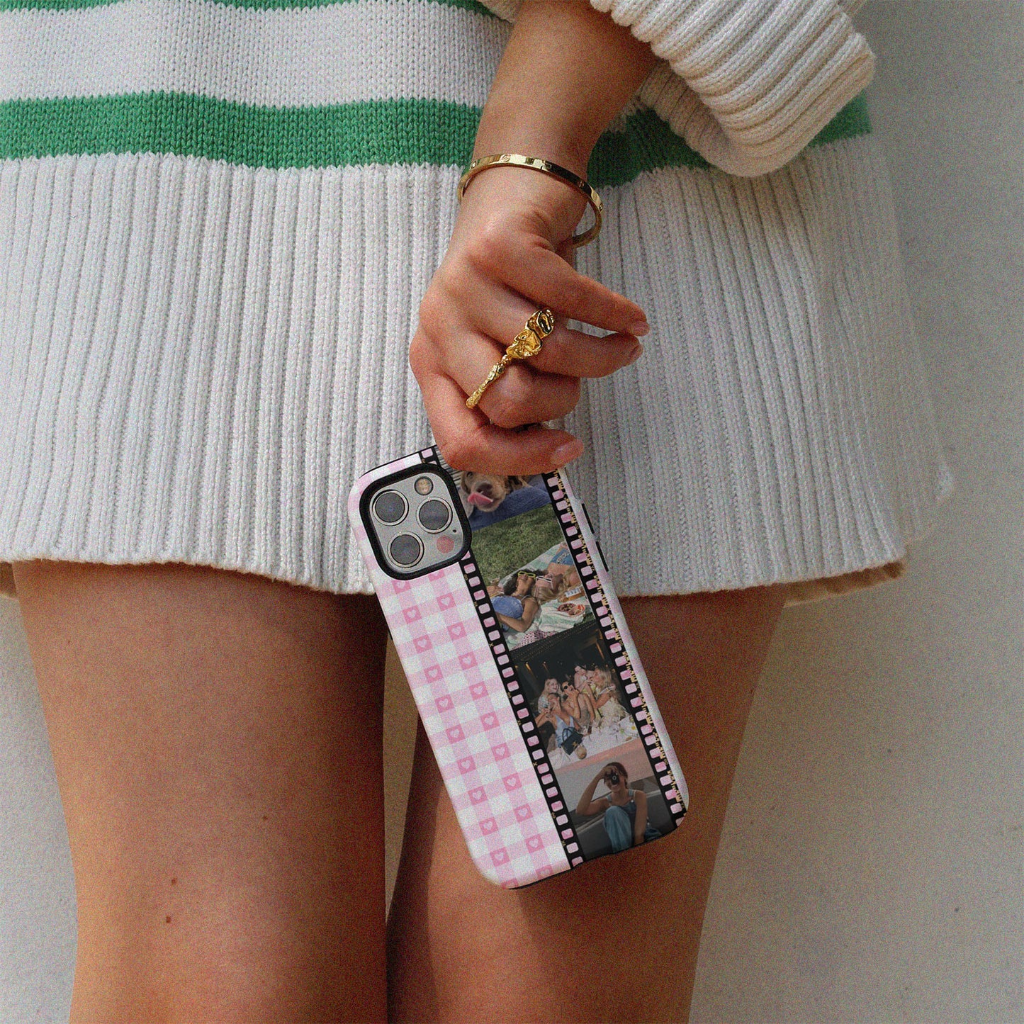 CUSTOM PHOTO Plaid in Love Aesthetic iPhone Case