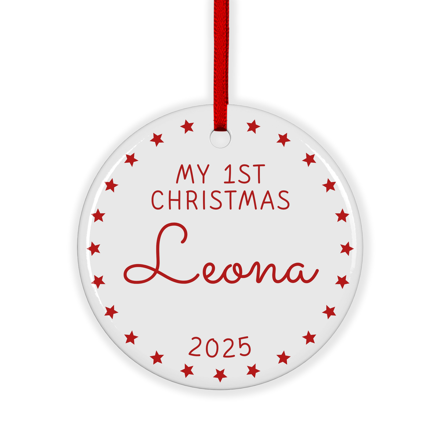CUSTOM My First Christmas Ceramic Ornament