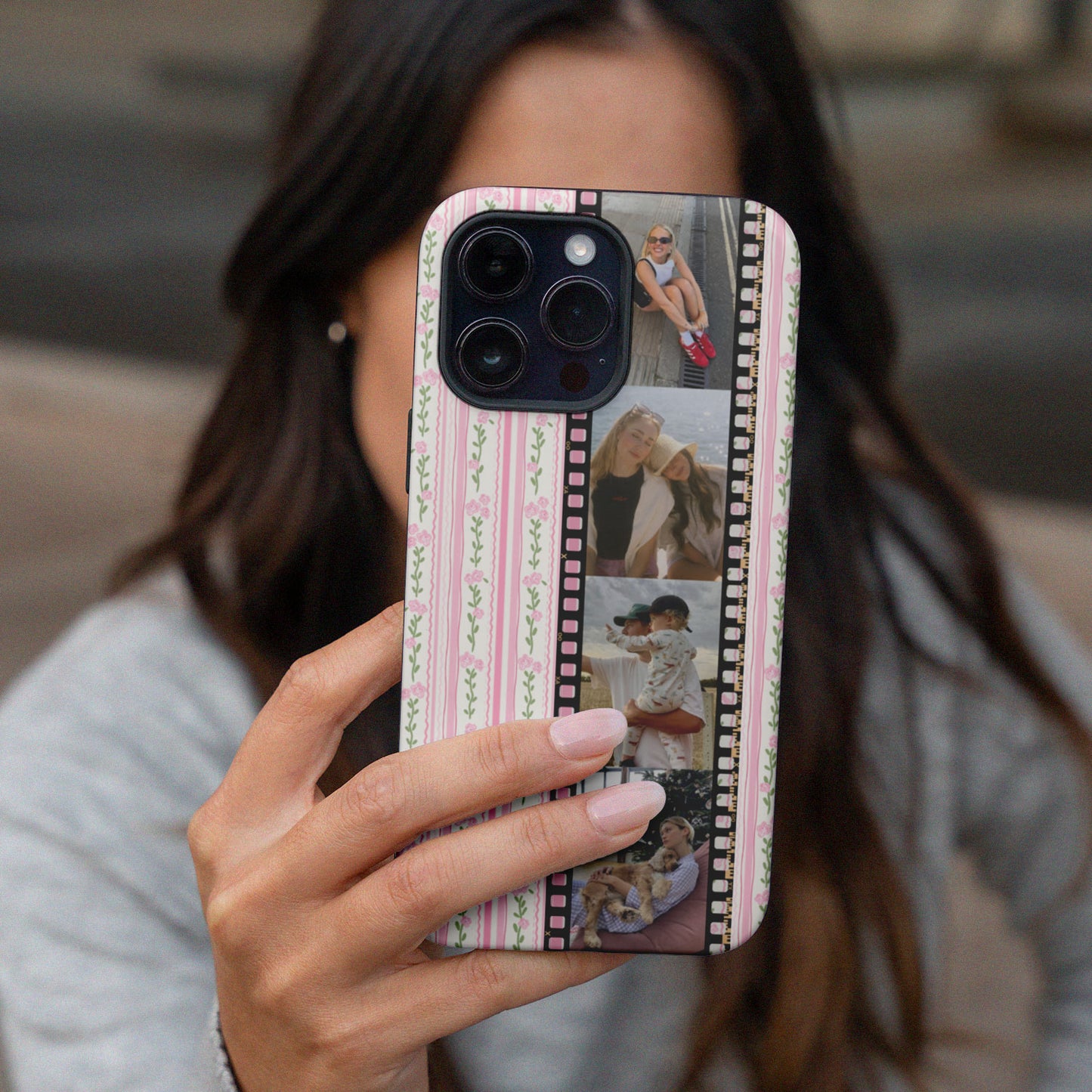 CUSTOM PHOTO Lace Garden Pink Aesthetic iPhone Case