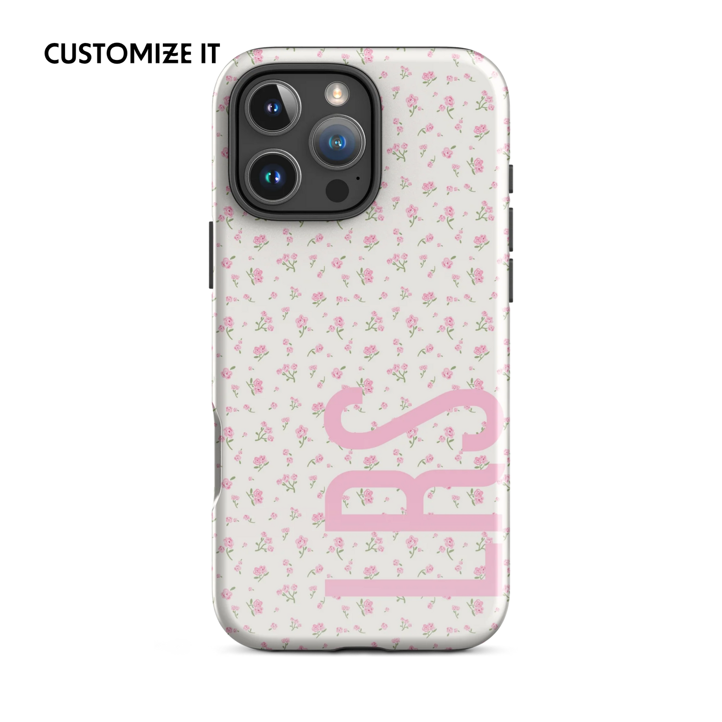 CUSTOM INITIALS Tiny Bloom Blue Aesthetic iPhone Case