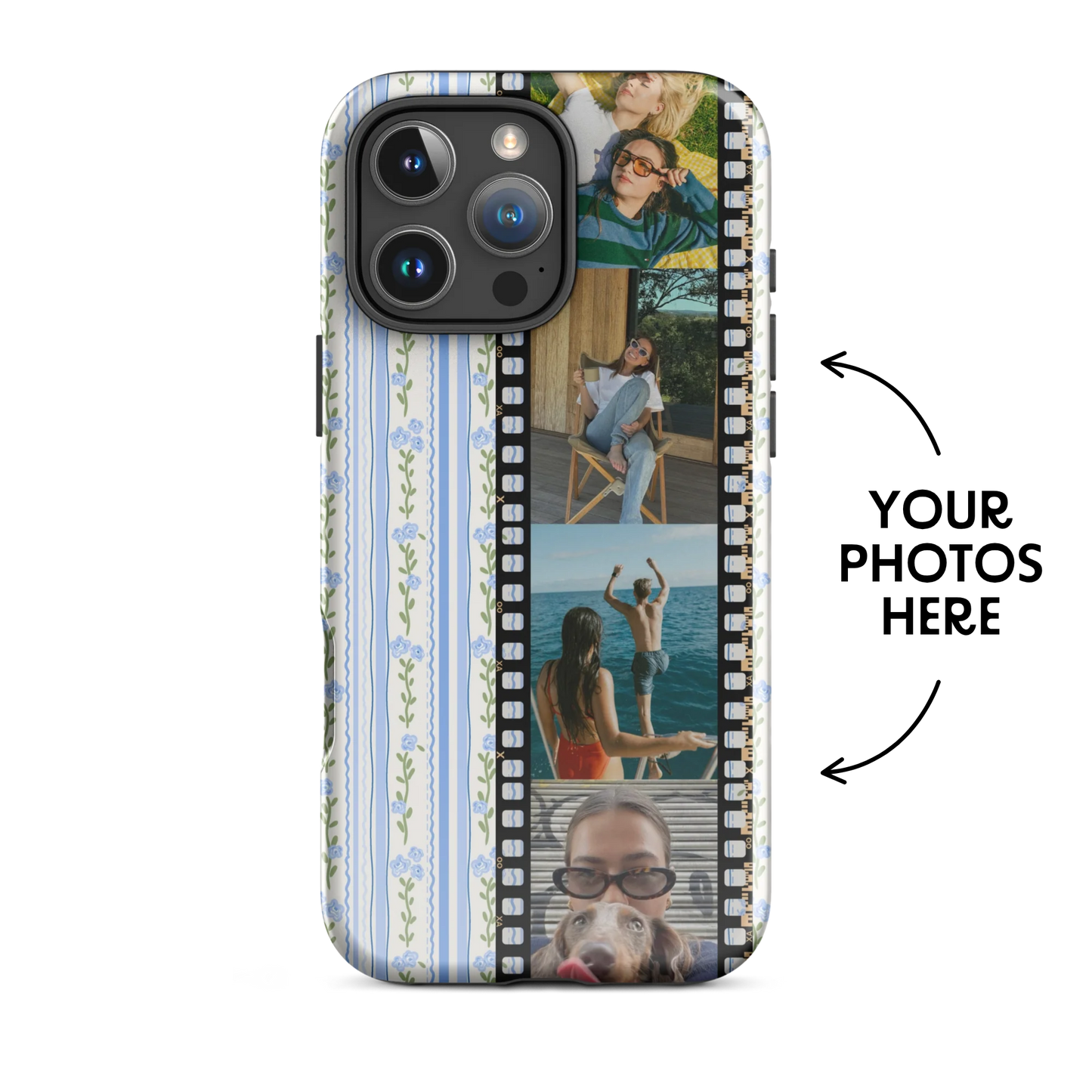 CUSTOM PHOTO Lace Garden Blue Aesthetic iPhone Case