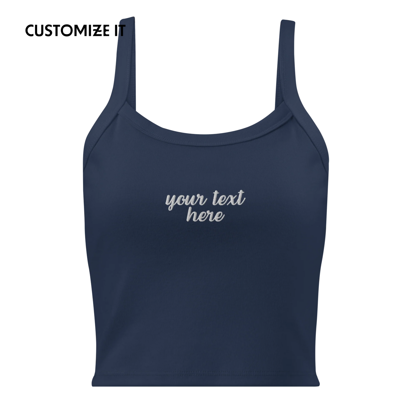 CUSTOM Your Text Cursive Rib Embroidered Tank Top