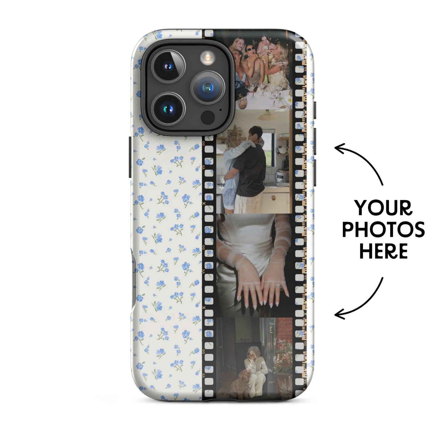 CUSTOM PHOTO Tiny Bloom Blue Aesthetic iPhone Case