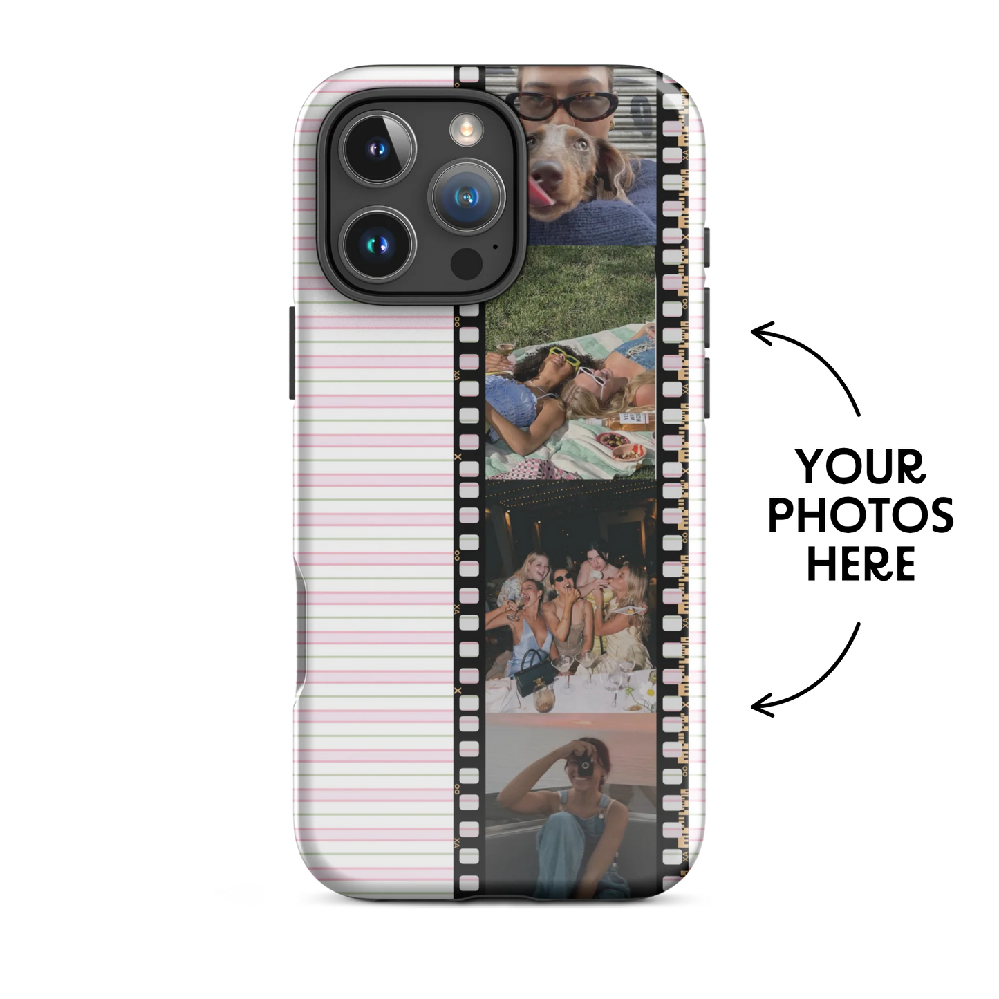 CUSTOM PHOTO Aesthetic Pinstripes iPhone Case