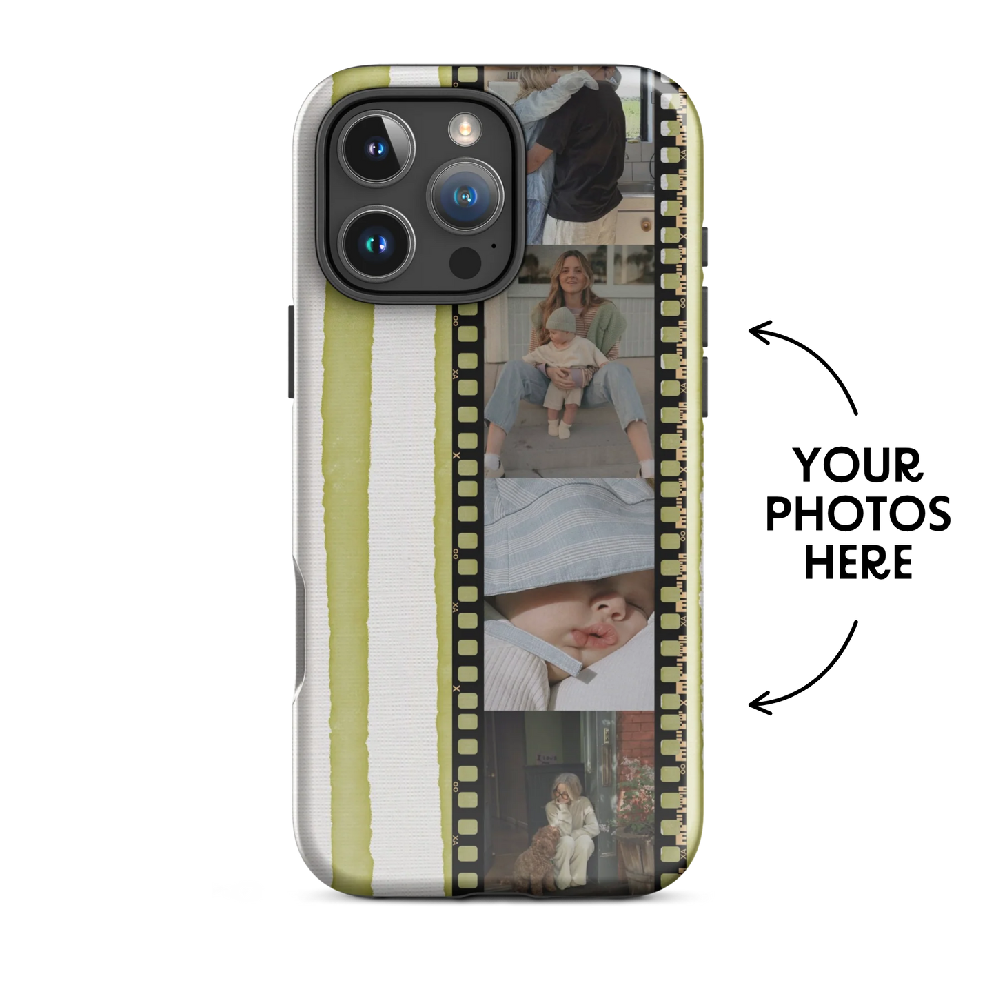 CUSTOM PHOTO Stripe Swipe Aesthetic iPhone Case