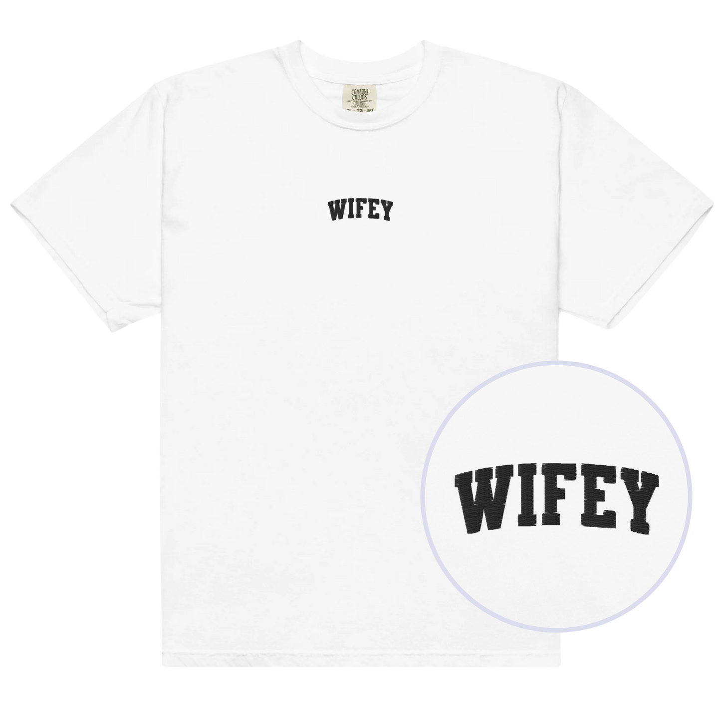Wifey Newlywed Bride Embroidered Premium T-Shirt