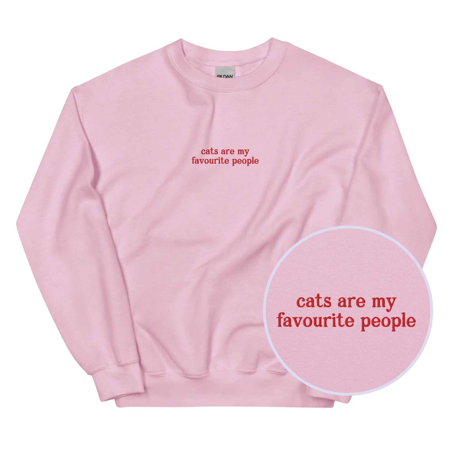 Cats Are My Favorite People Embroidered Sweatshirt