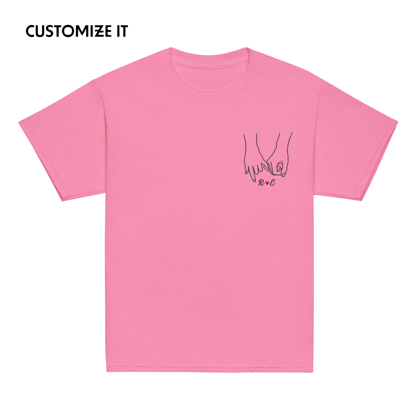 CUSTOM Couple Initials Embroidered Baby Tee - Forever Linked