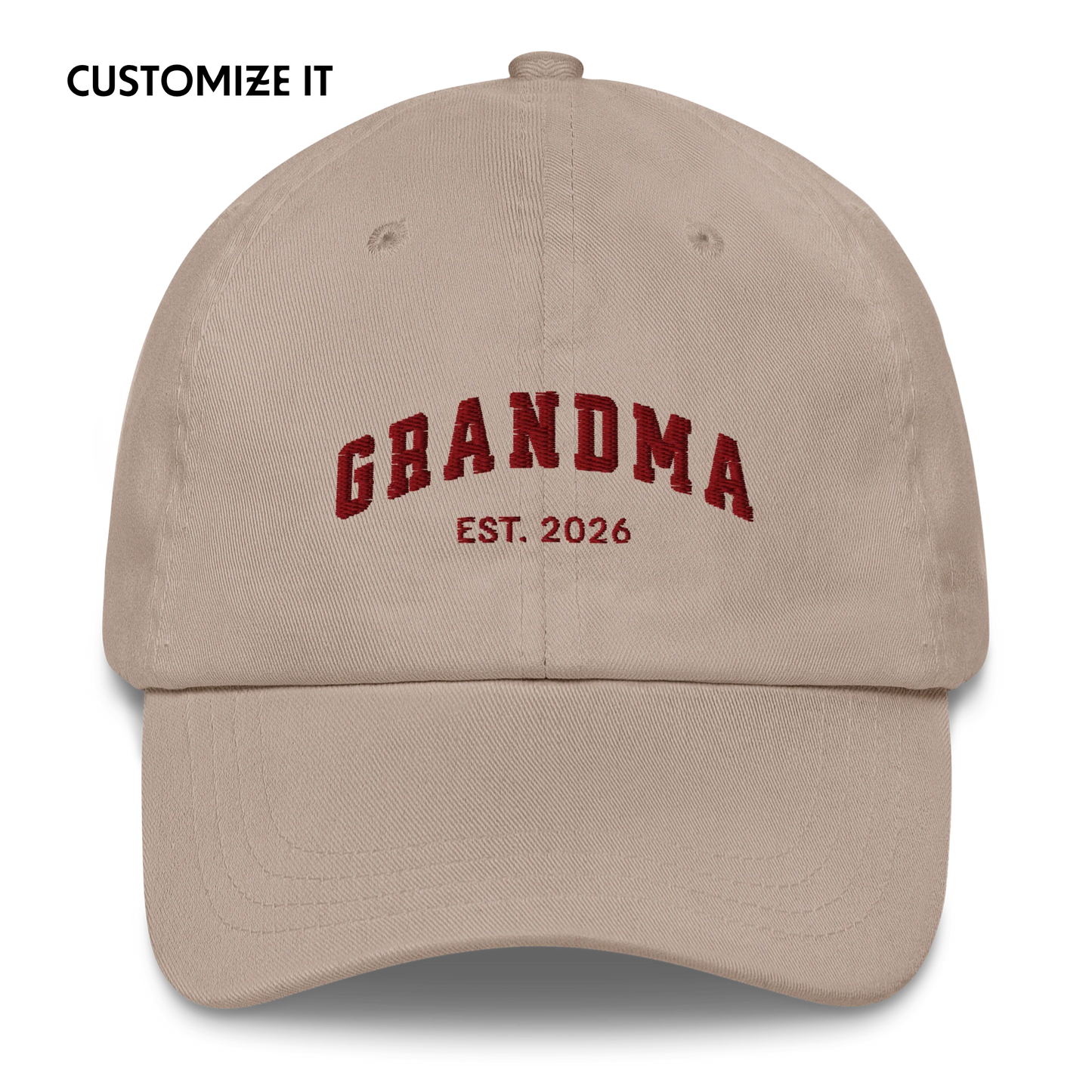 CUSTOM YEAR Grandma to Be Embroidered Cap