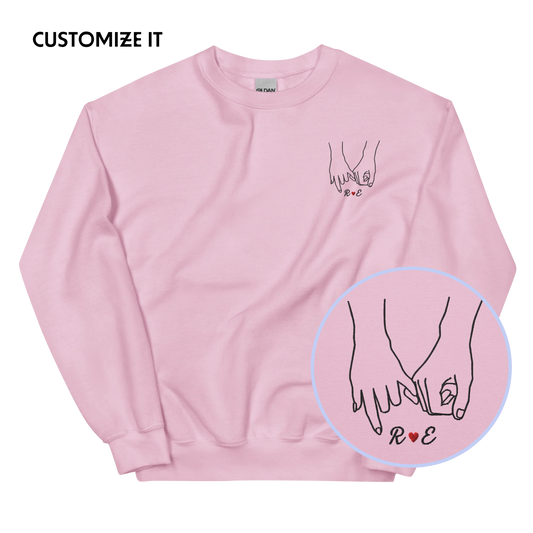 CUSTOM Couple Initials Embroidered Sweatshirt - Forever Linked