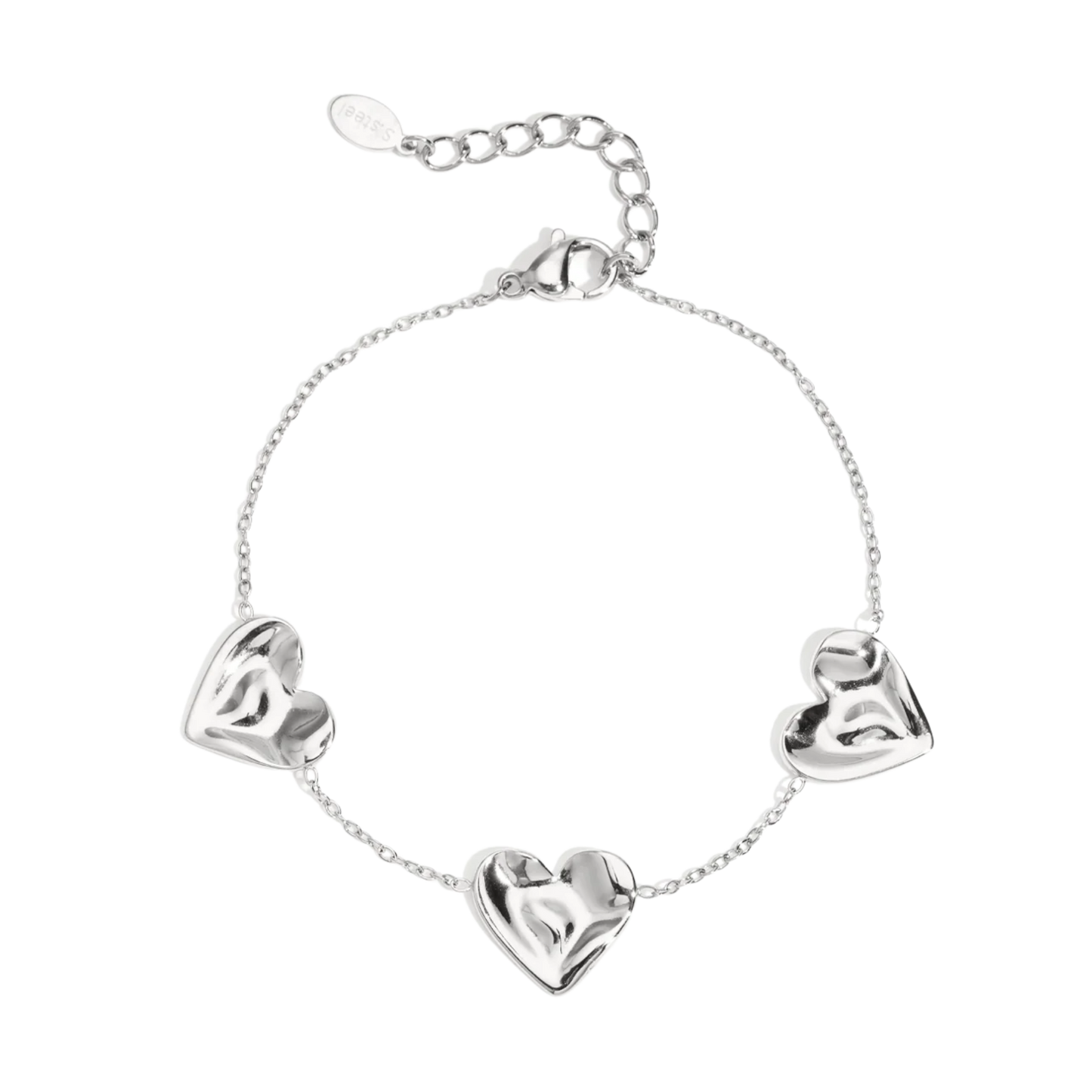 Hammered Hearts Bracelet