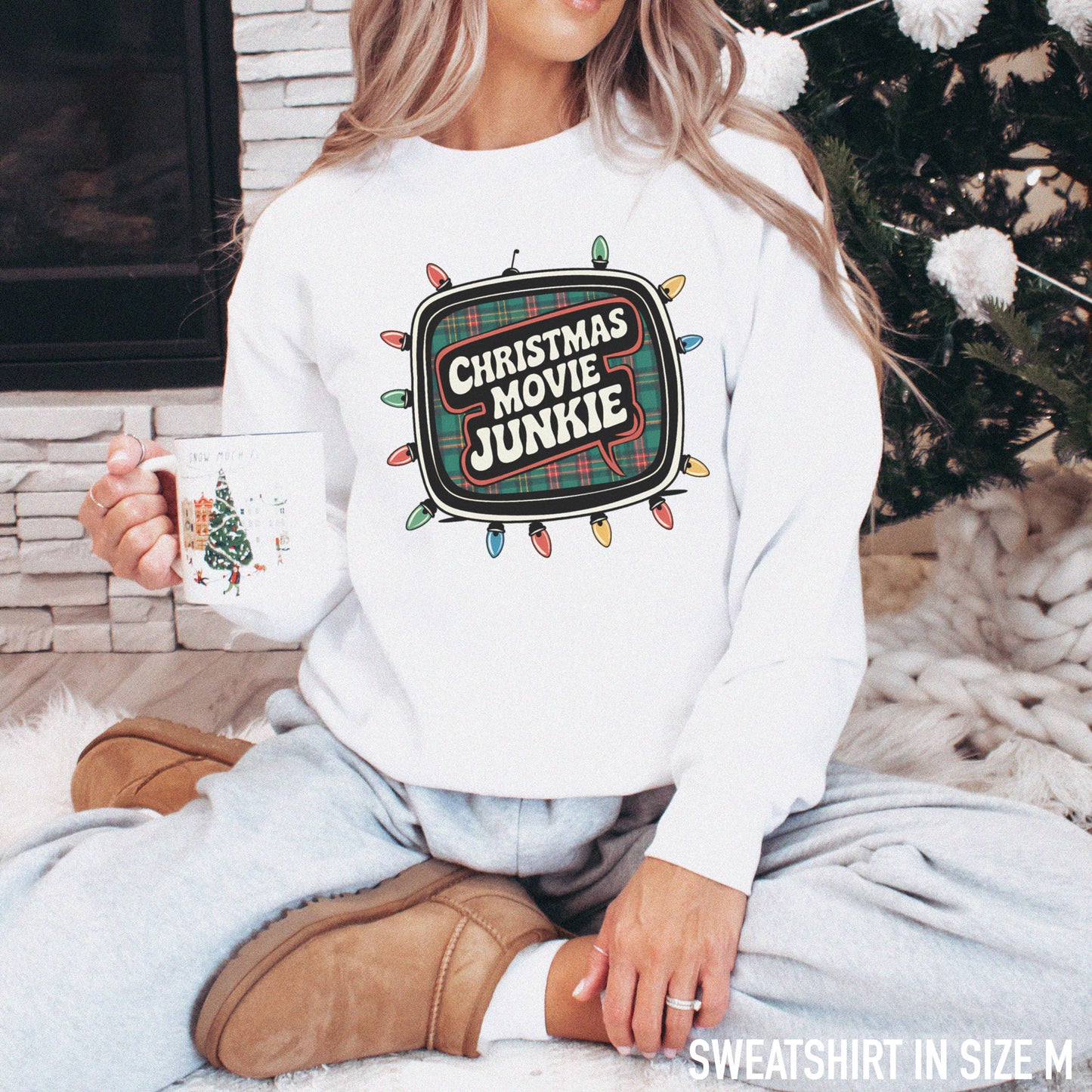 Christmas Movie Junkie Crewneck Sweatshirt