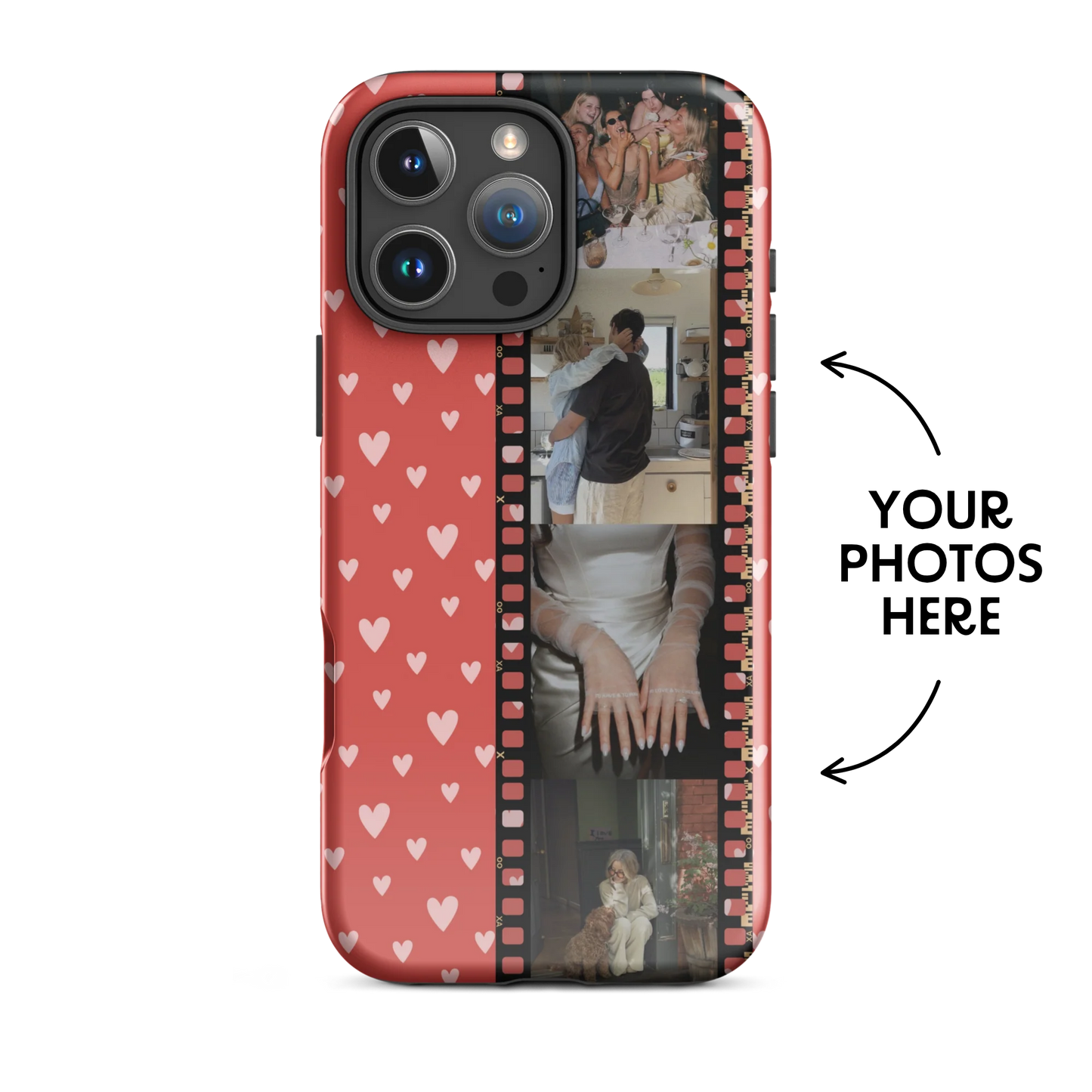 CUSTOM PHOTO Heart on Fire Aesthetic iPhone Case