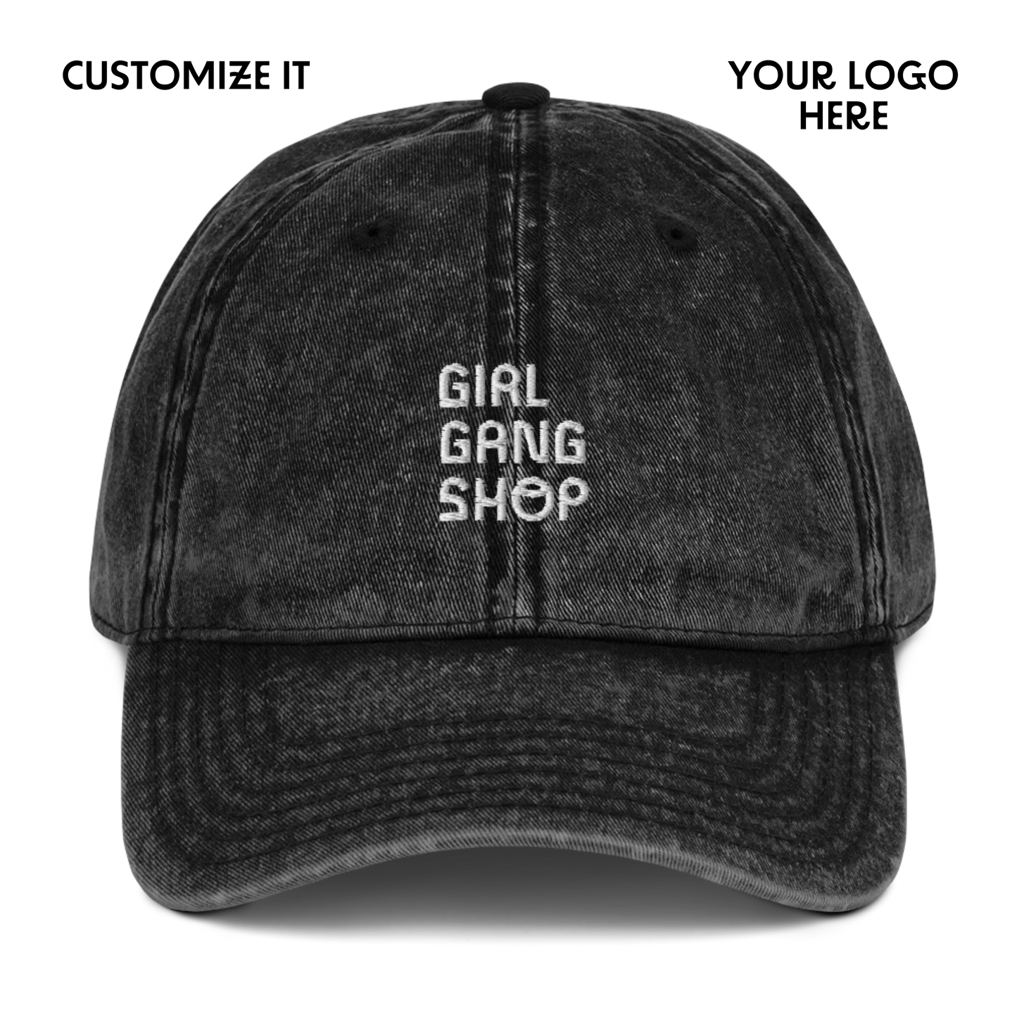 CUSTOM YOUR LOGO Embroidered Vintage Cap