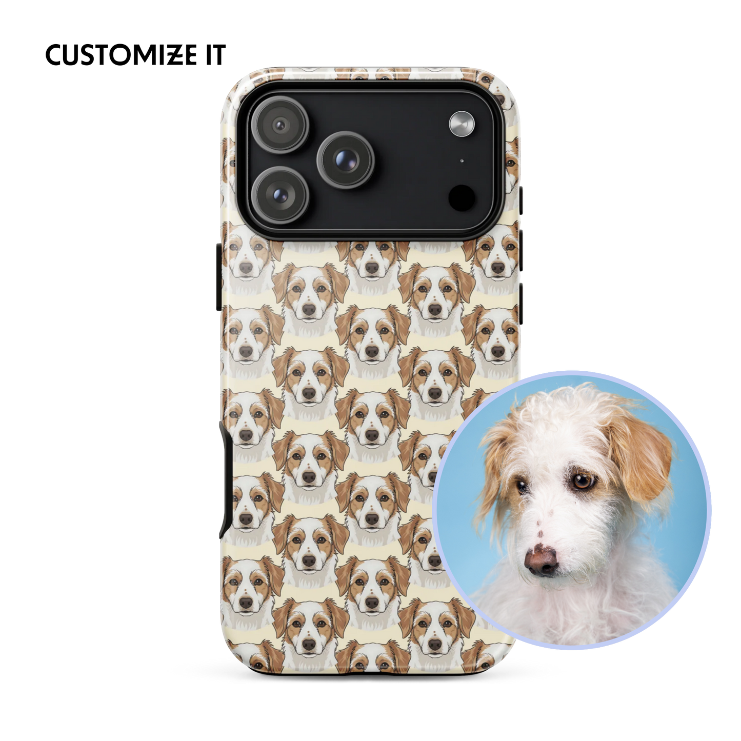 CUSTOM Hand-Drawn Pet Portrait iPhone Case | Butter Yellow