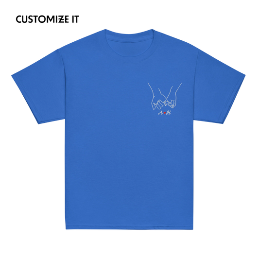 CUSTOM Couple Initials Embroidered Baby Tee - Pinky Promise