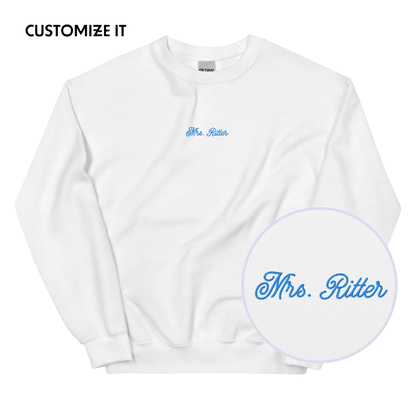 CUSTOM Mrs. Surname Embroidered Bride Sweatshirt