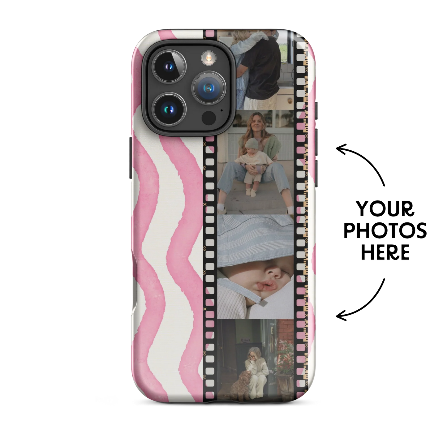 CUSTOM PHOTO Blush Wave Aesthetic iPhone Case