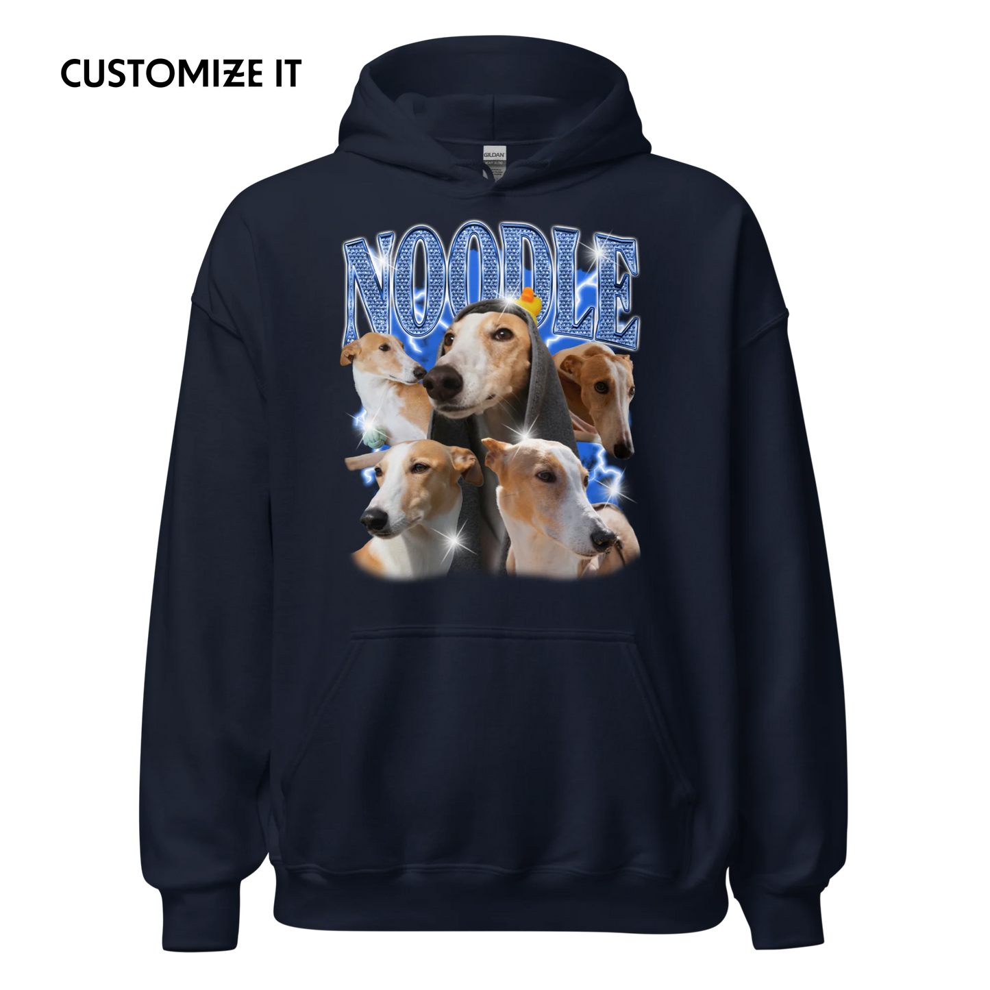 Create Your Own Custom Bling Pet Bootleg Hoodie